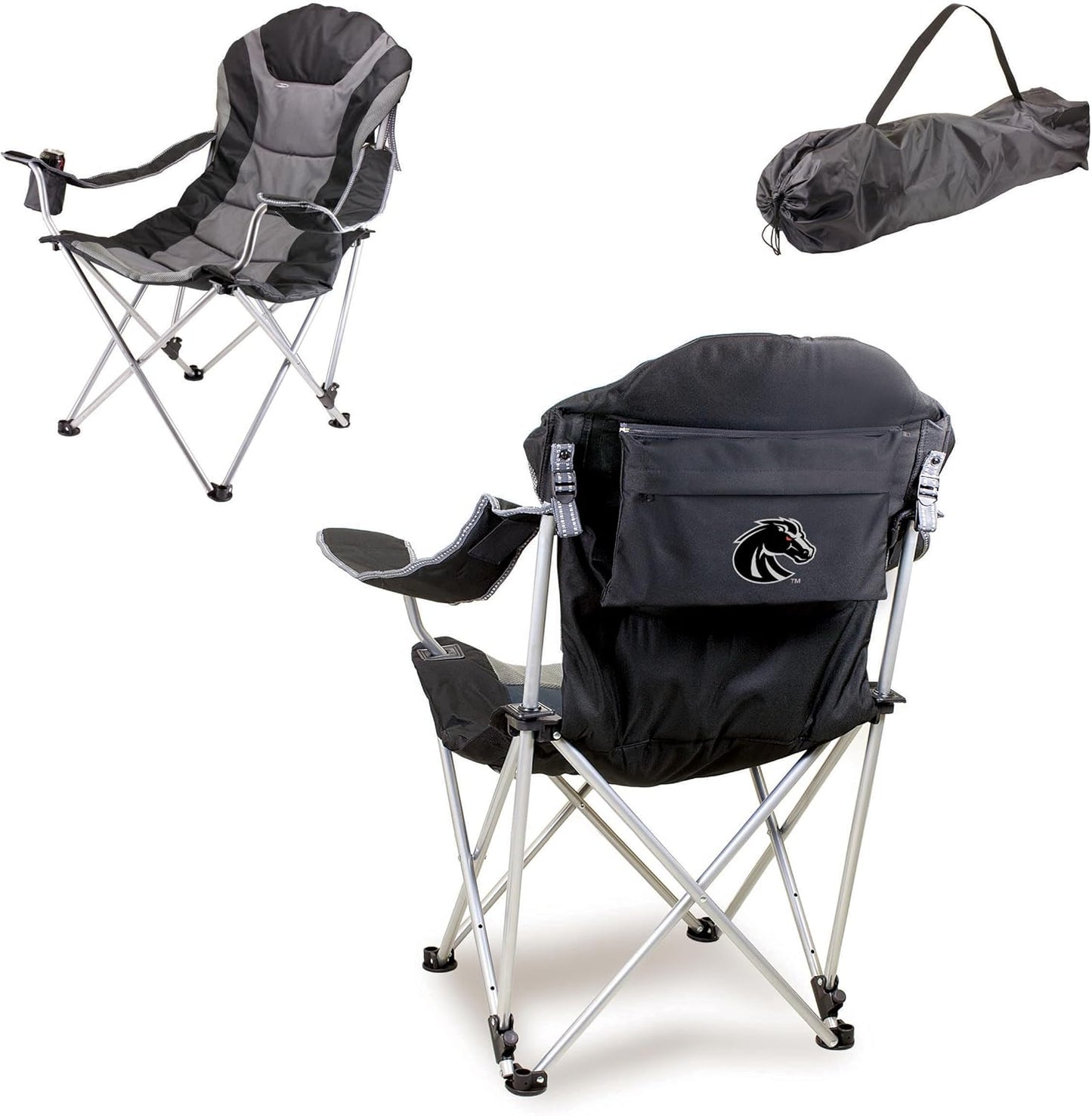 PICNIC TIME NCAA Arkansas Razorbacks Reclining Camp Chair - Beach Chair for Adults - Sports Chair with Carry Bag