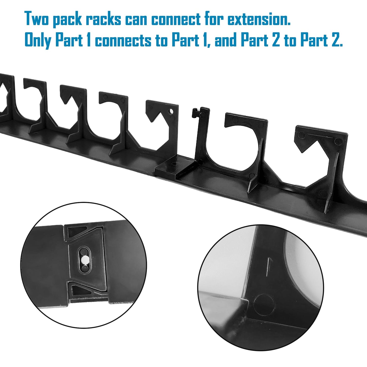 Aventik Horizontal Fishing Rod Holder for Garage Wall or Ceiling Mounted Fishing Pole Holder Holds 6 Rods or Combos, Fishing Rod Rack for Wall, Fishing Rod Storage Organizer (Black)