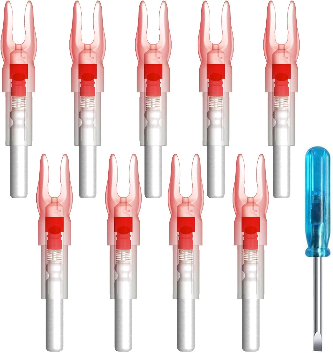 9PCS S Lighted Nocks for Arrows with .244 Inside Diameter Automatic Compound Bow Arrow Nocks for Hunting Shooting