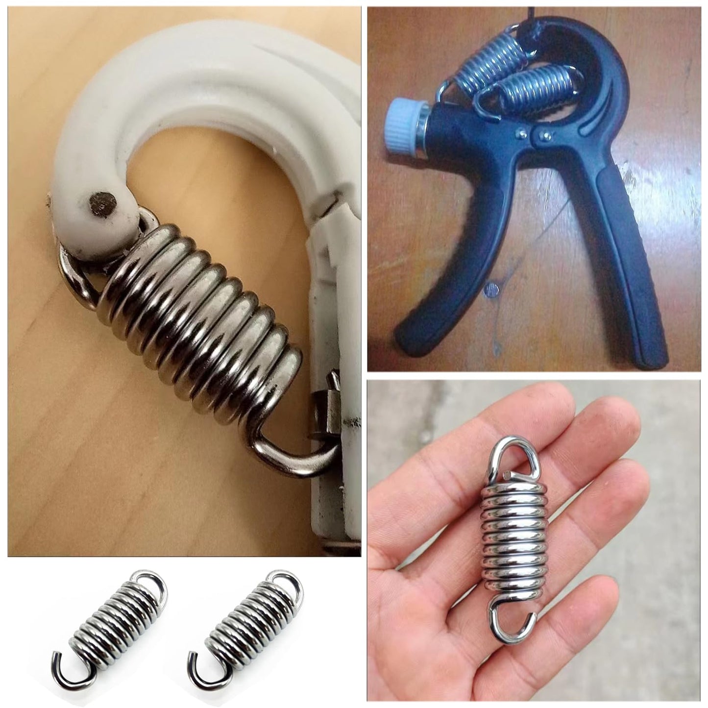 SquEqu 5 Pack Grip Strength Trainer Spring Replacement Stainless Steel Resistant Tension Springs For Hand Grip Strengthener Hand Gripper Squeezer Forearm Strengtheners Exerciser Repair Parts