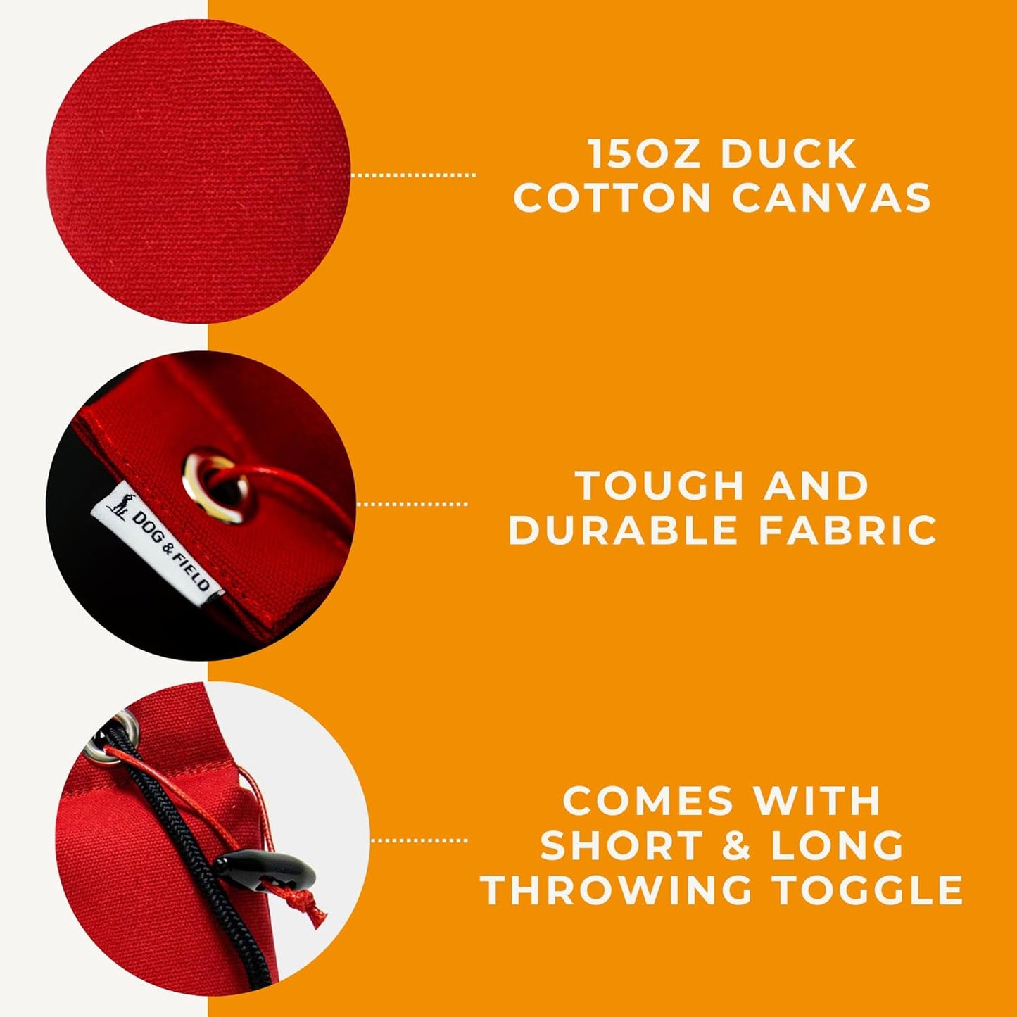 Dog & Field 1lb Dog Training Dummy - Canvas Dummy for Hunting Dogs & Puppy Training. Dog Retriever Training Dummy, Dog Training Bumper, Hunting Dog Accessories, Water Float Dummy