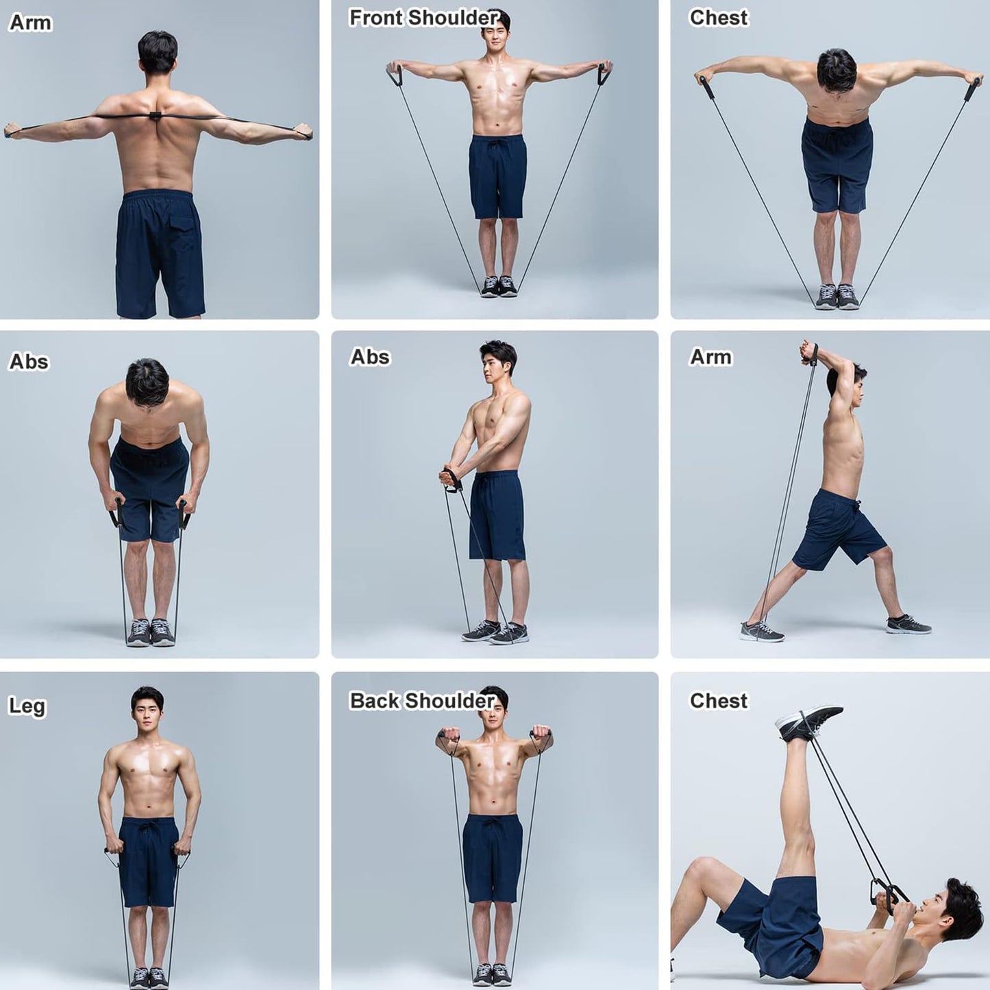 GREENTREEN Resistance Bands Set with Handles for Men and Women, Exercise Bands, Workout Bands for Strength Training Fitness Weights, Home Gym