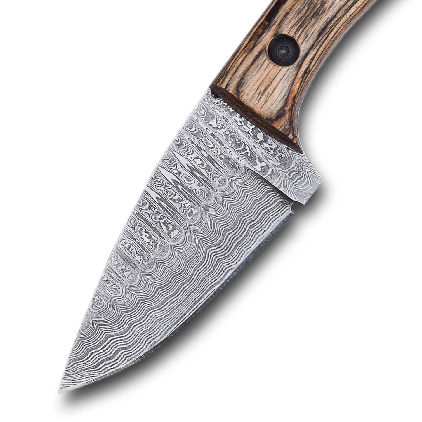 Elegance Unsheathed- 7” Damascus Steel fixed blade knife, Unparalleled Craftsmanship with Exquisite Pakkawood Handle & Leather Sheath hunting knife, Your Unfailing Companion in Wilderness Adventures
