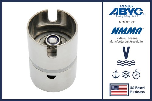 Vinland Marine 304 Stainless Steel Drop-in Boat Rod Holder Swivel Insert, Pack of 1, 2, 4, for deep sea Fishing rods, Offshore Fishing Rod, Pontoon Boat Rod Holder, Boat Rod Holders (Pack of 2)