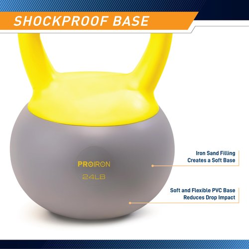 PROIRON 16 lb. Soft Kettlebell with Iron Sand, Non-Slip Handle, Kettle Weights for Fitness, Exercise, Workout, Home Gym, Strength Training, Bodybuilding Weight Lifting