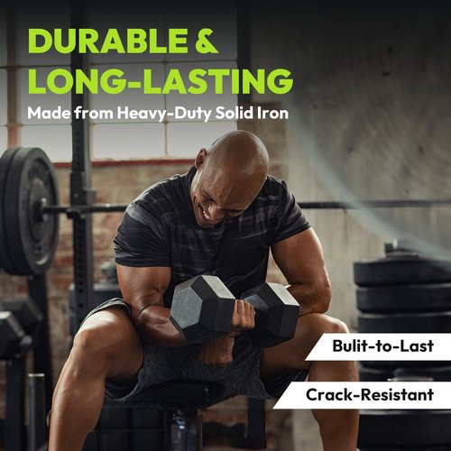 Hex Dumbbell Rubber Encased Strength Training Dumbbells, Hand Weight For Workout & Exercise/Pair of 8LB