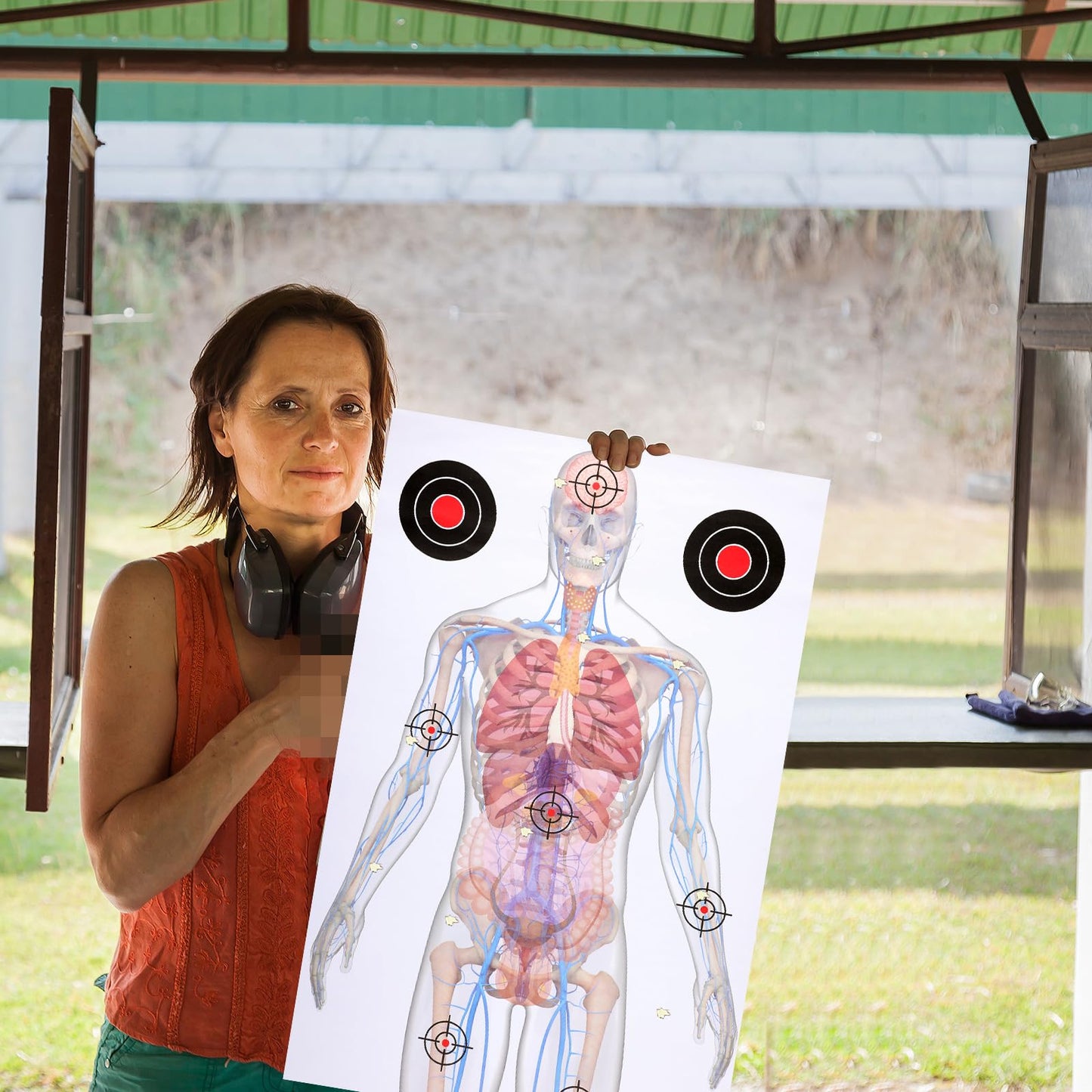 Hollowfly 12 x 18 Inch 50 Sheets Silhouette Paper Targets Medically Designed Gun Targets for Practice Range Anatomical Life Size Human Paper for Practice