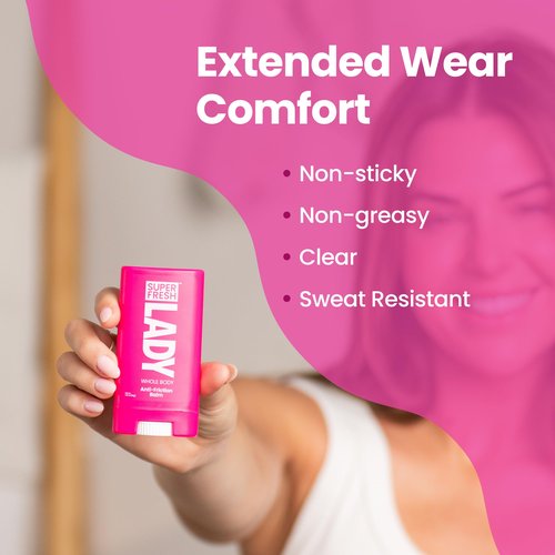 Lady Parts Anti Chafe and Friction Stick Prevents Skin Chafing Rash and Irritation Unscented Smooth Balm with Aloe for Thighs Arms Bra Lines and More No Mess Glide On Application 1.5 oz Stick