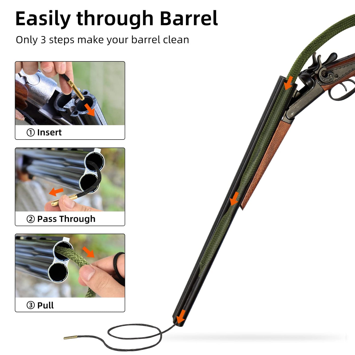 EZshoot Cleaning Rope for 9mm & .38 Cal/.357 Cal/.380 Caliber