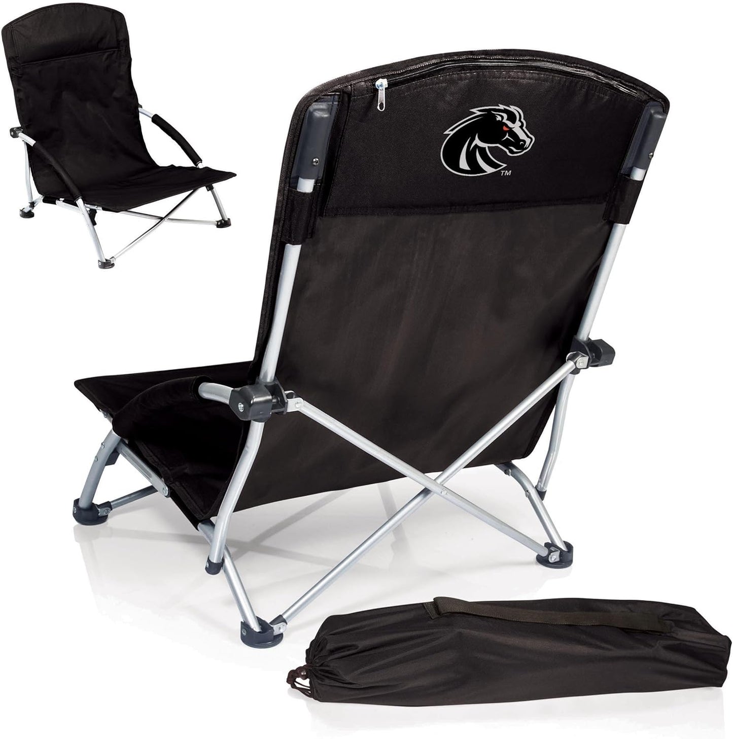 PICNIC TIME NCAA Tranquility Beach Chair with Carry Bag - Low Beach Chair for Adults - Low Lawn Chair
