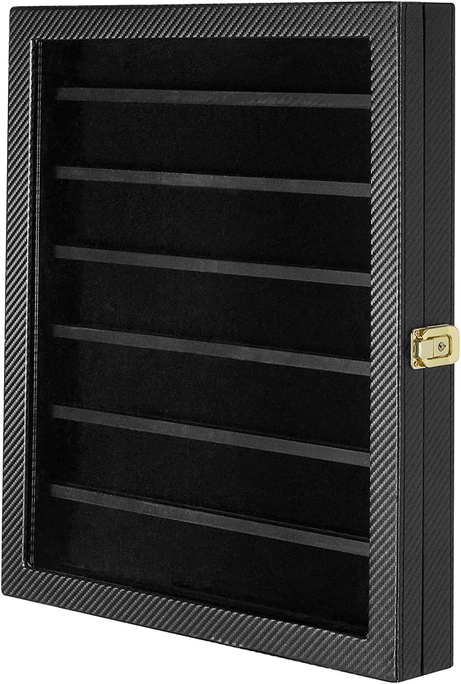JackCube Design Military Challenge Coins & Casino Poker Chip and Medals/ Pins/ Badges/ Ribbons Display Case/ 7 Tiers Black Rack Cabinet/ Holder Shadow Box/ Acrylic Door/ - :MK375A