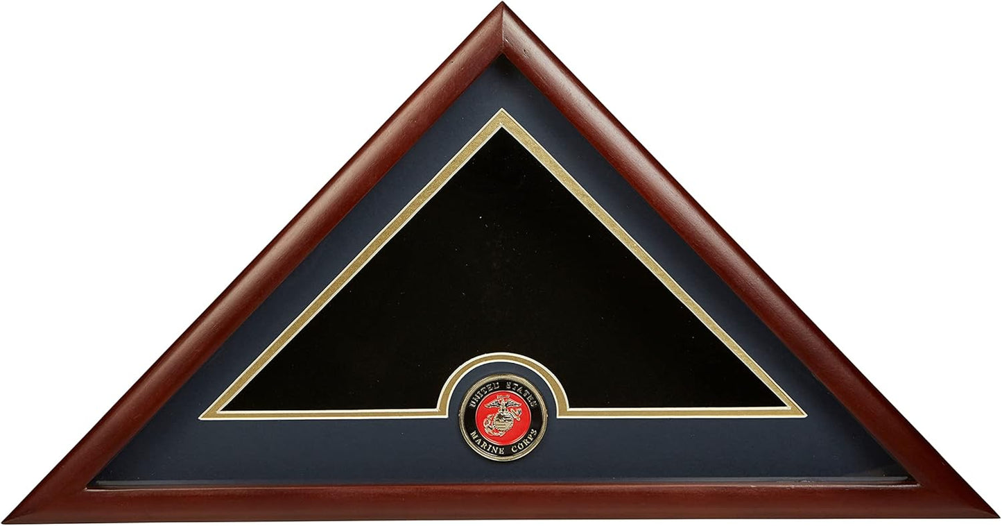 US Flag Display Case with Air Force Medallion Crafted from Premium Quality Materials - Made in USA