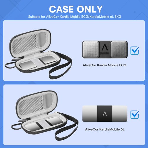 Cantoo Case for KardiaMobile EKG - Hard Travel Case with Carabiner Clip, CASE ONLY (Black)