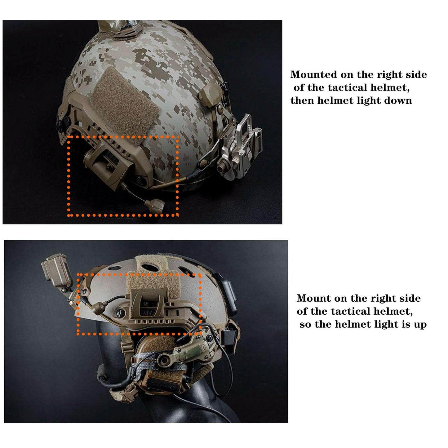 Tactical Helmet Light Military with IR/Red/Green LED Task Lamp Bendable Survival Signal Light with 2 Mount Accessories for Fast Mich Helmet for Outdoor Sports Hunting Fishing (Black)