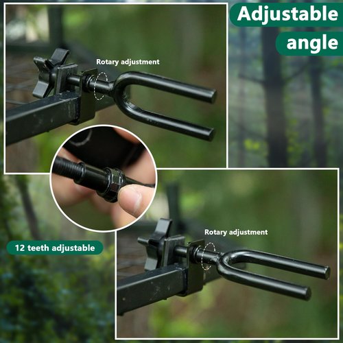 Shupakul Tree Stand Bow Holder- 12 Teeth Adjustable Hunting Bow Holder- Easy Installation Treestand Bow Rest for Hunting Archery Gear Accessory
