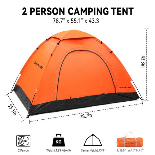 Camping Tent 2 Person Tents for Camping Windproof Tents for Camping Hiking Backpacking Traveling 2 Person Tents for Camping Portable Tent with Carry Bag