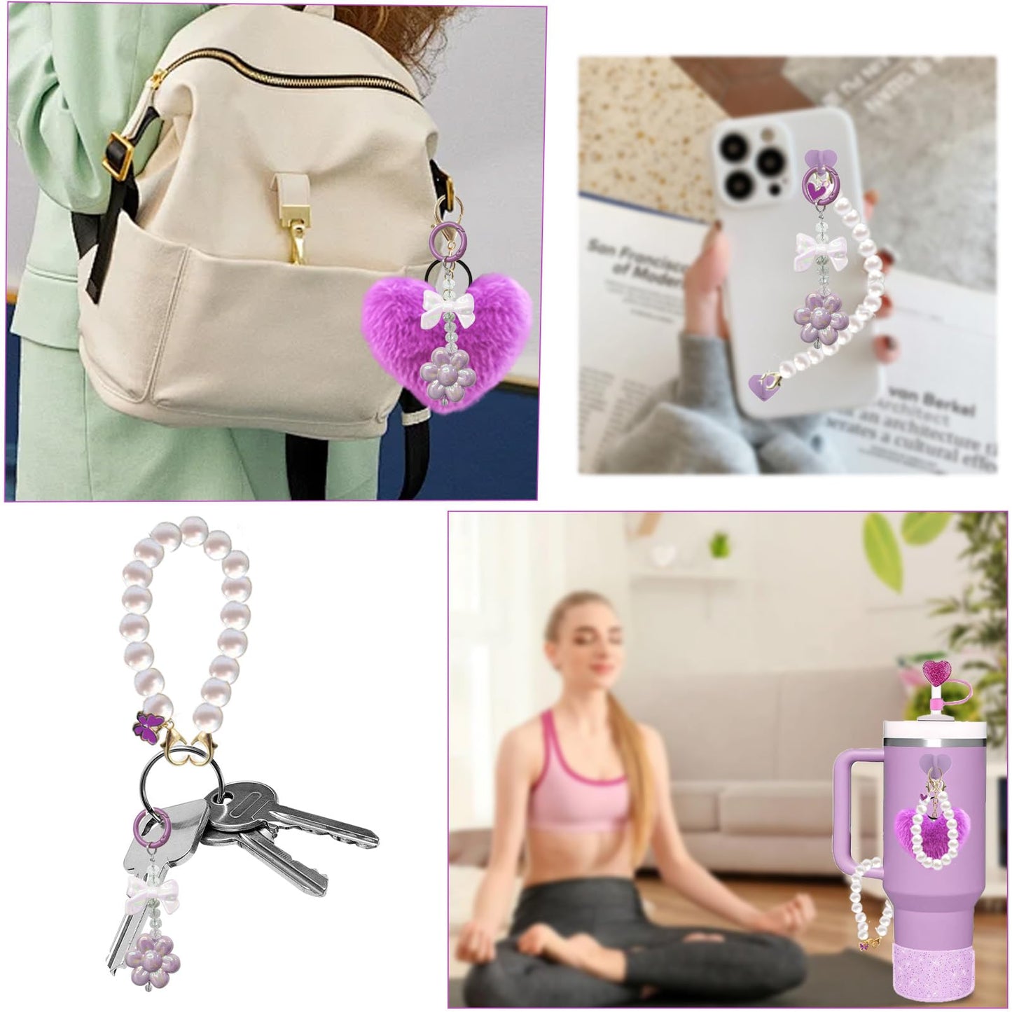 Accessories for Stanley Cup Water Bottle Siliocne Boot Keychain Charms for Stanley Cup 41oz Tumbler