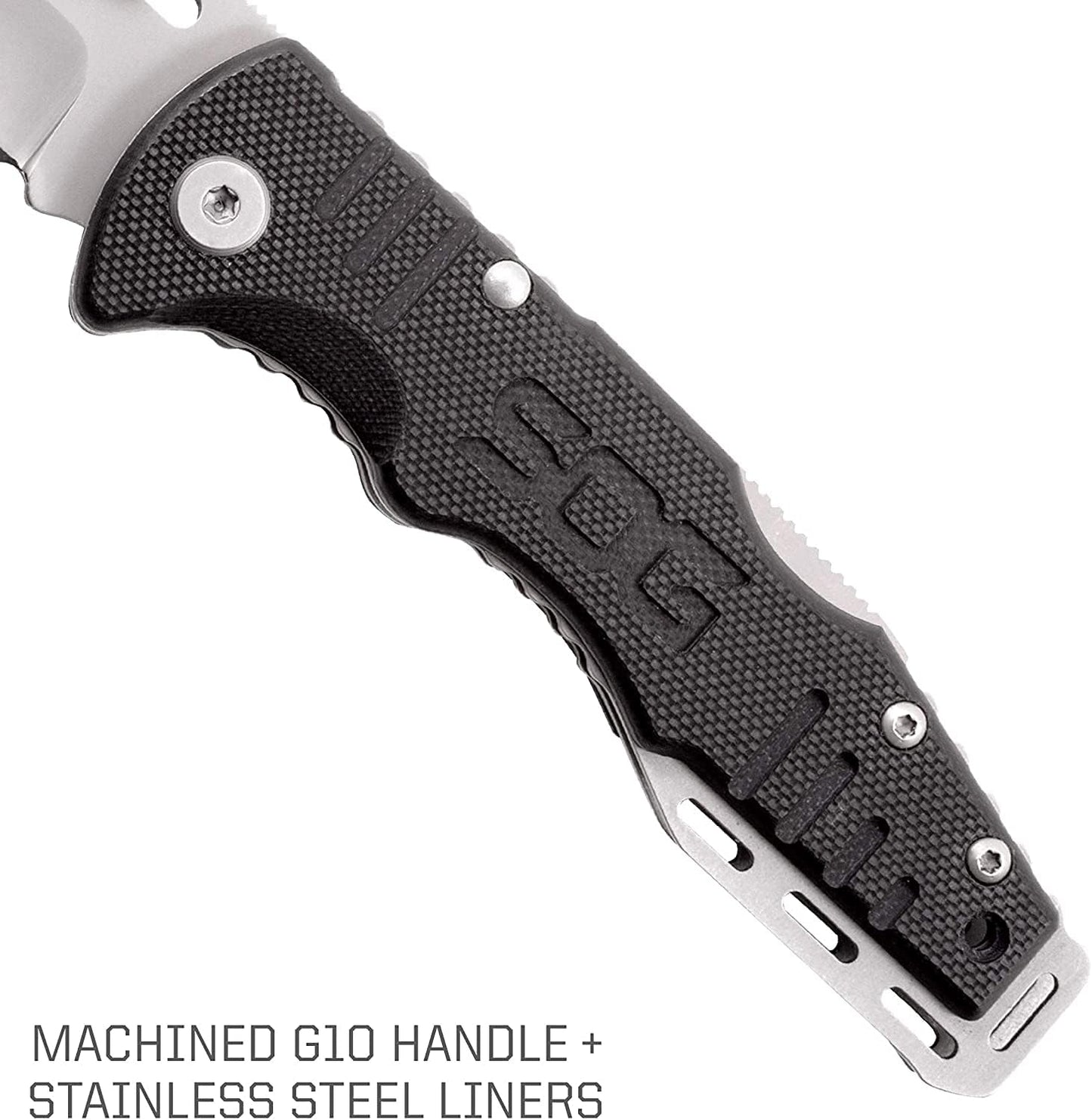 SOG Salute Mini Tactical Knife- EDC Folding Pocket Knife with 3.1 Inch Blade, Adjustable Thumb Stud and Low Carry Bayonet Clip, Bead Blasted (FF1001-CP)