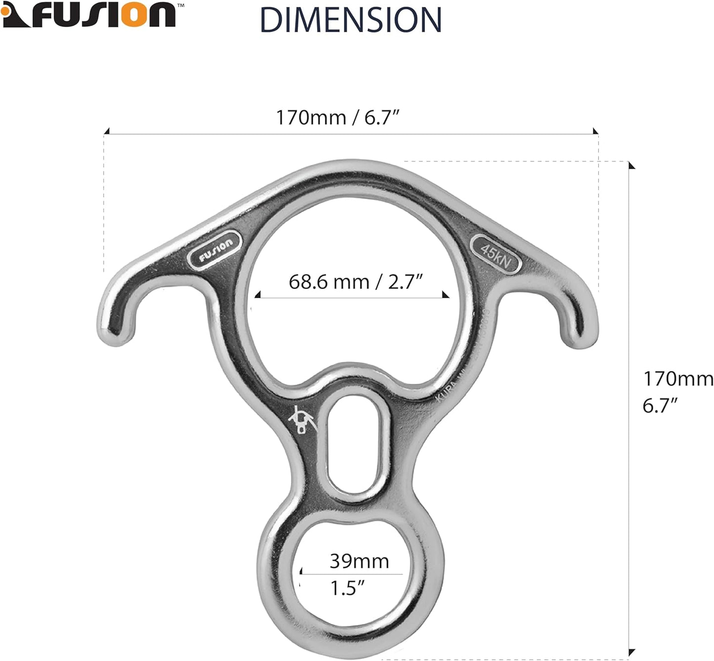 Rescue Descender, Kura Steel, Silver