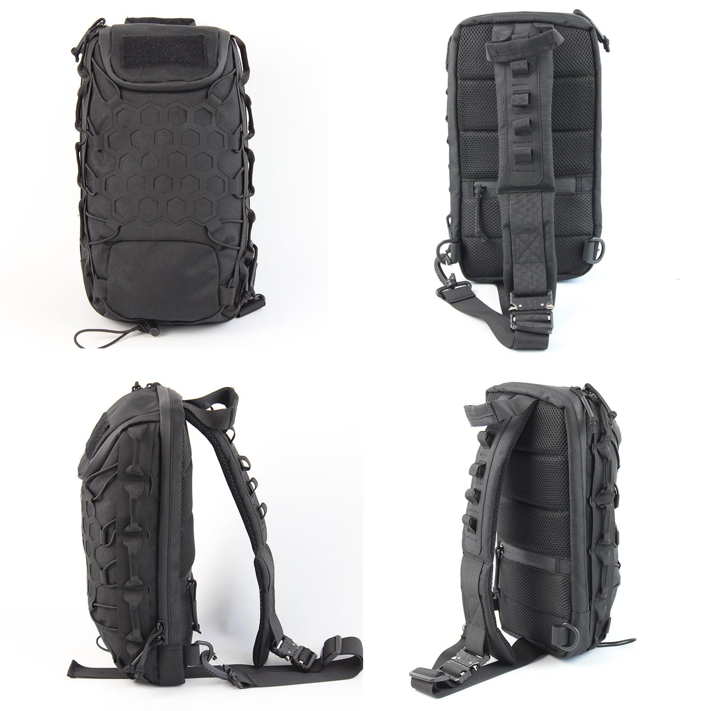 GGYCOB Tactical Sling Bag for Men Pack Military Rover Shoulder Bag Molle Assault Range Backpack Crossbody Chest Bag 1000D Nylon (black)