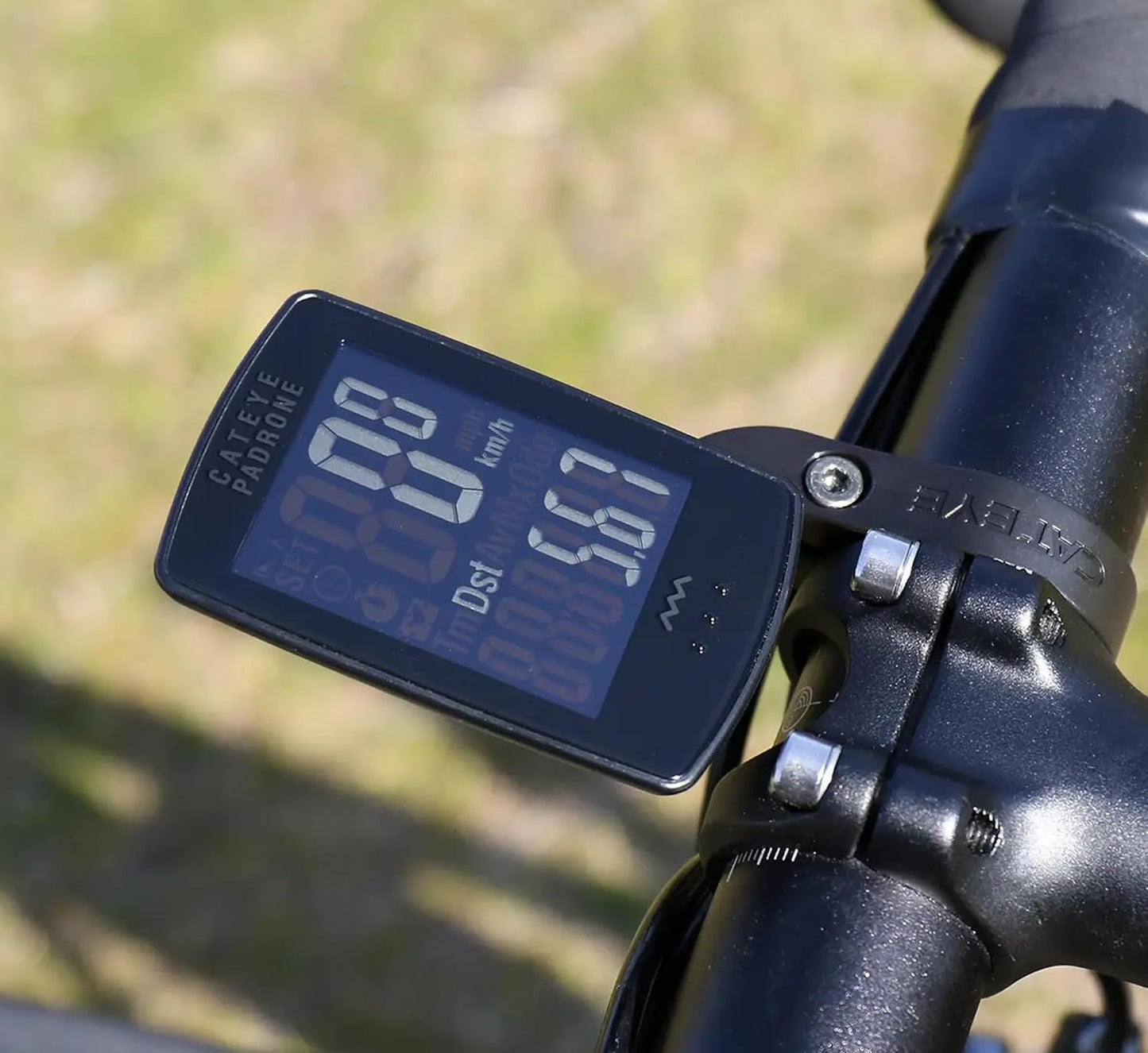 CATEYE Padrone Wireless Bike Computer – Oversized Display Cyclocomputer, Wireless Speedometer & Odometer, FlexTight™ Mount, Auto Start/Stop, Programmable Odometer