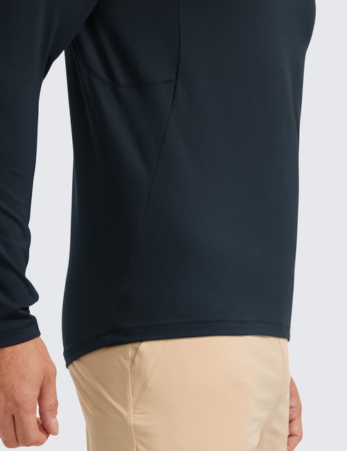 CRZ YOGA Mens Long Sleeve Tee Shirts Pullover Casual Lounge Shirts Quick Dry Running Gym Crew Neck T-Shirt Tops True Navy XX-Large