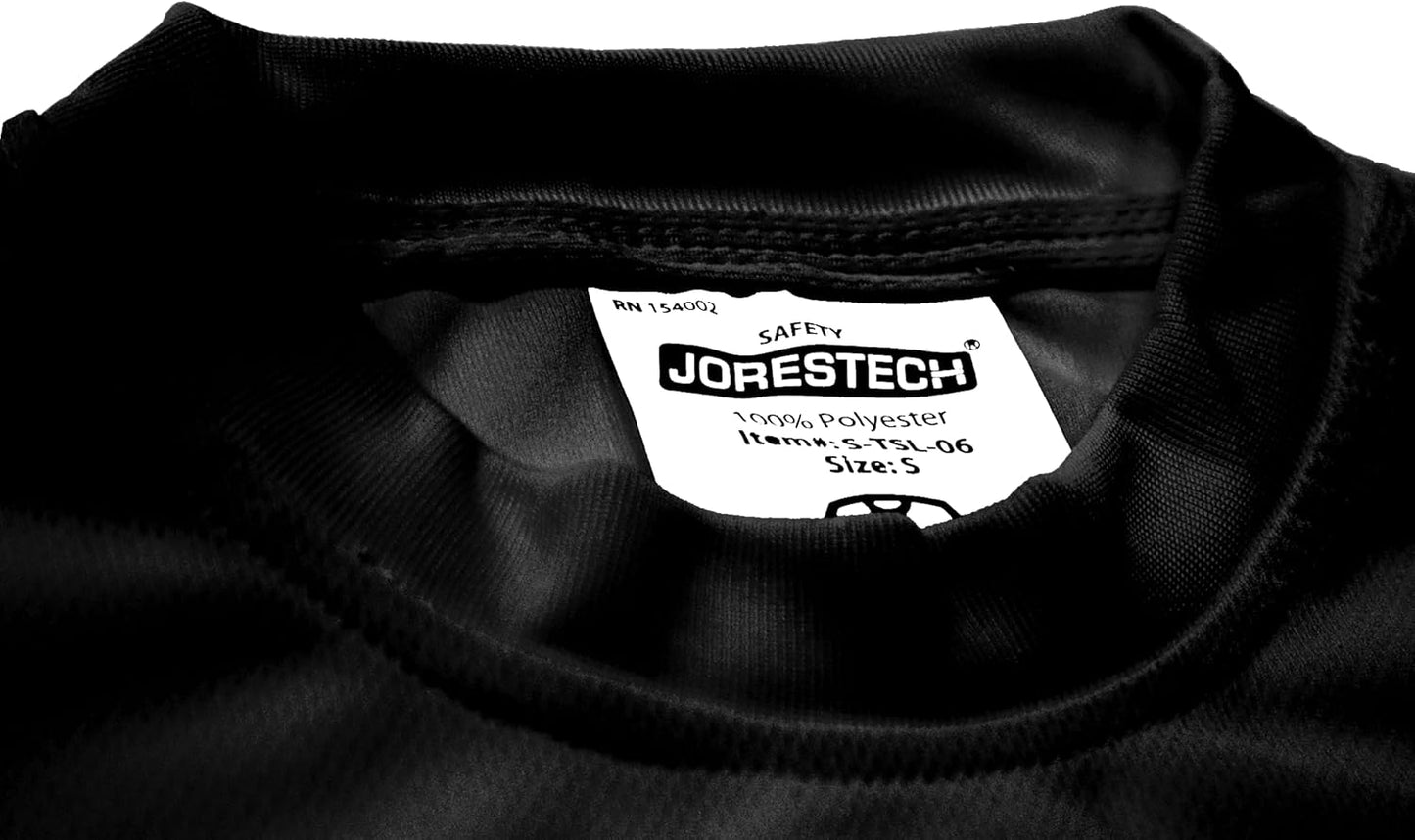 JORESTECH Safety Bright Visibility Long Sleeve Work T Shirt with Chest Pocket, Moisture Wicking Fabric