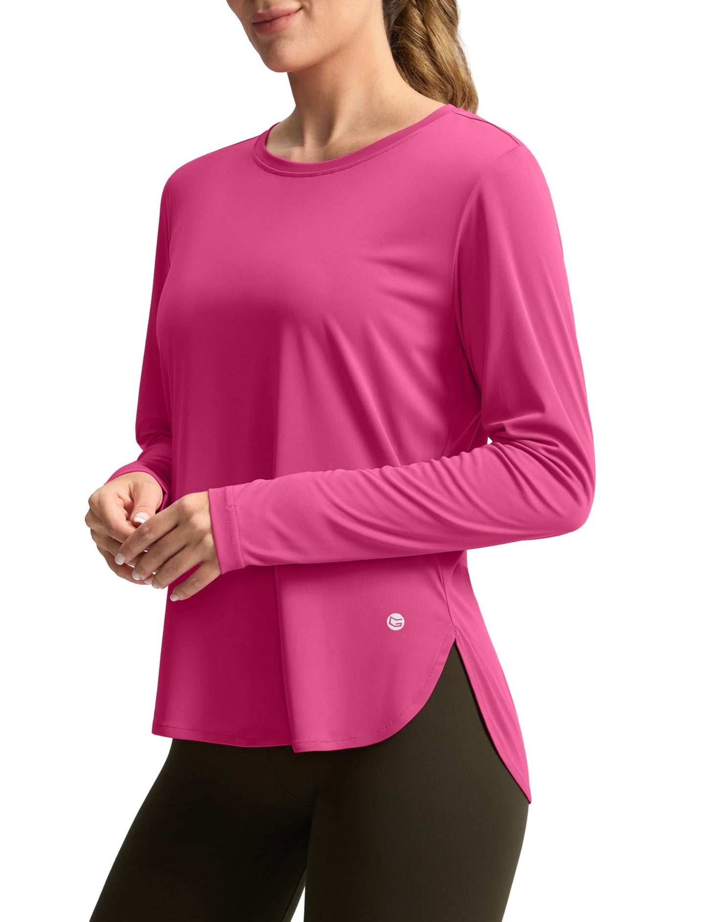 Women's Sun Shirts UPF 50+ Long Sleeve UV Protection Shirt Lightweight Quick Dry Workout Hiking Tops for Women(Granita Pink,XXL)