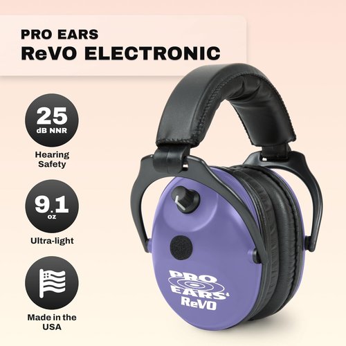 Child-Sized Pro Ears ReVO Electronic Earmuffs - NRR 25 Hearing Protection with DLSC Technology
