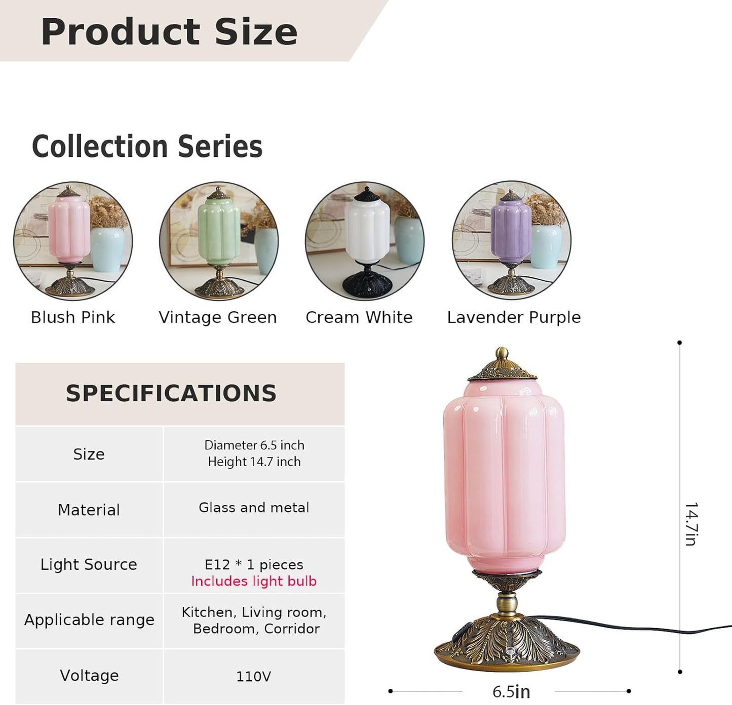 Milk Glass Touch Table Lamp, Elegant Green Jadeite Glass Bedside Desk Lamp 3 Way Dimmable with USB C+A Charging Ports - Bedroom Nightstand & Living Room Essential, 4W Bulb Included (Green, 6.5)