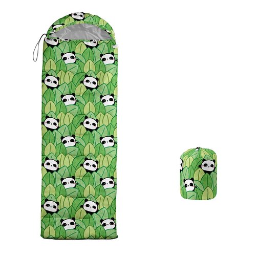 XYNHML Cartoon Panda Camping Sleeping Bags for Adults Kids Boys Girls Cold Weather Warm Backpacking Kawaii Animals Green Leaf Sleeping Bag for All Seasons Camping, Camping Gear Equipment, Traveling