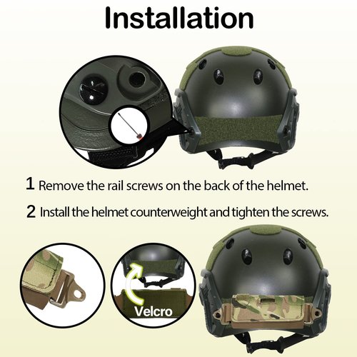 Sutekus Helmet Counterweight Tactical Helmet Balancing Weight Bag Counterbalance with Five Counter Blocks for OPS Fast BJ PJ MH (Camo)