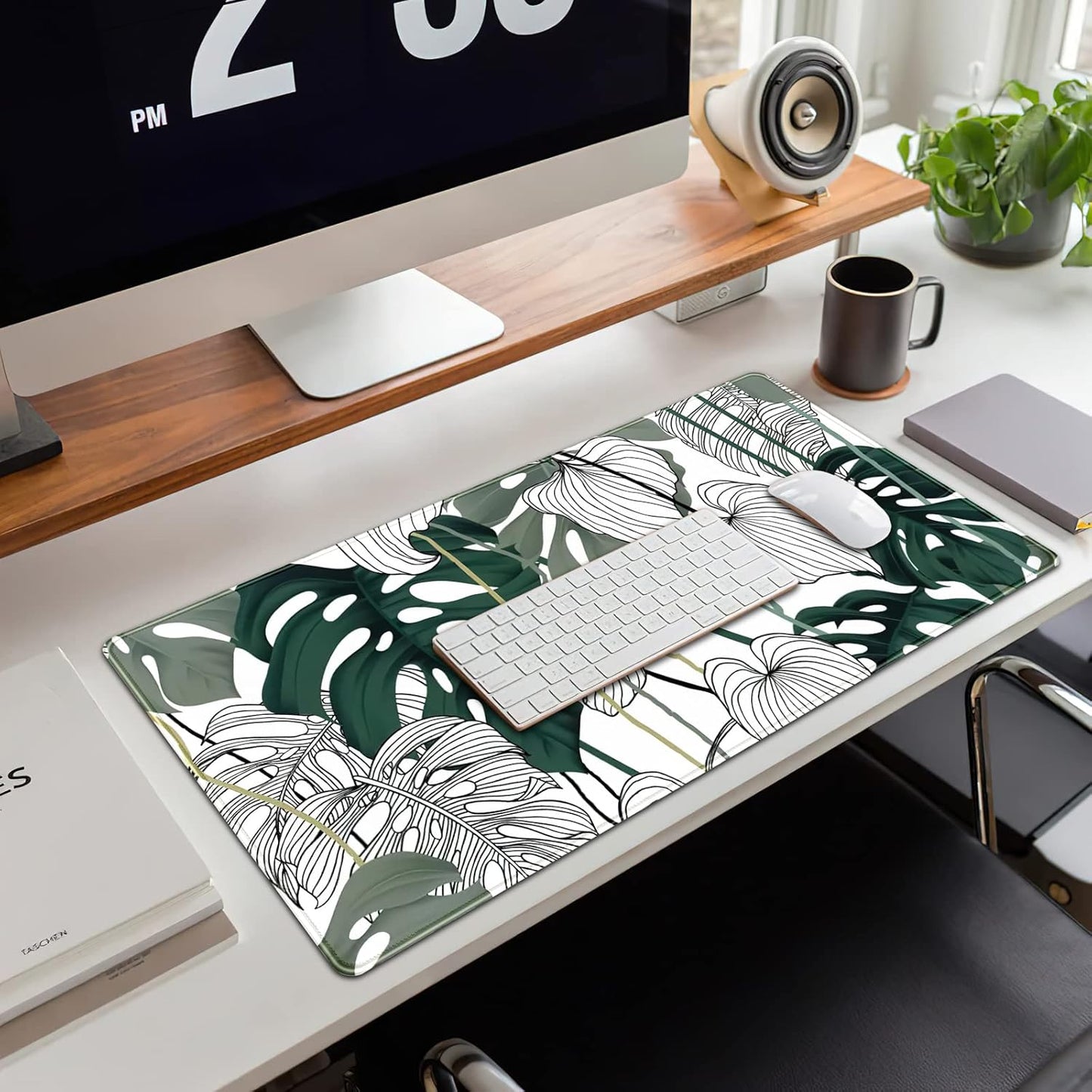 Japanese Desk Mat Riverside Full Moon Desk Pad Black Red Large Mouse Pad Gaming Mousepad Extended XXL Keyboard Pad 31.5 x 15.7 in Laptop Computer Mouse Keyboard Mat for Office Desk Decor