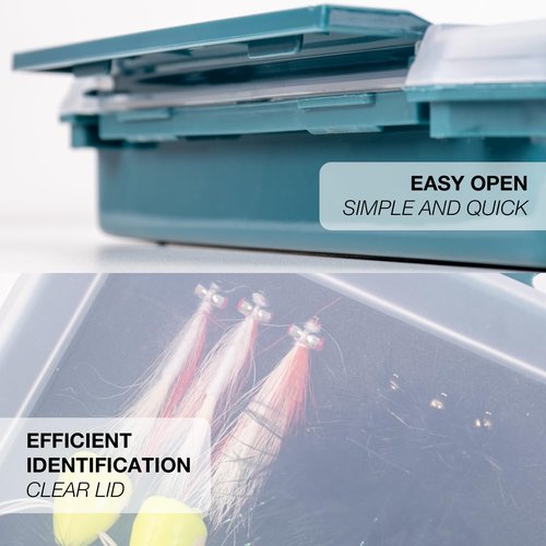 SF 2Packs Fishing Tackle Box Tray 3600 Slit Foam Case Double Buckle Open Plastic Jig Box Heads Hooks Spinners Spoons Storage Tackle Tray