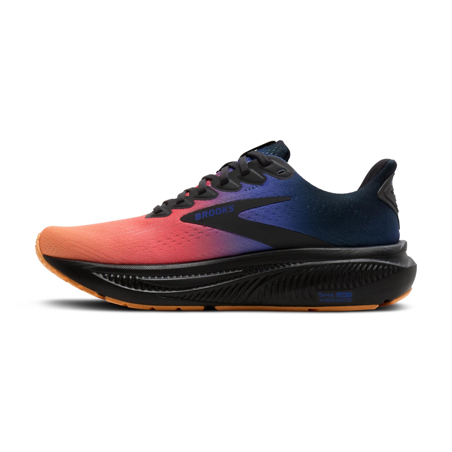 Brooks Men’s Ghost 17 Neutral Running Shoe - Night/Blue/Papaya - 9 Medium