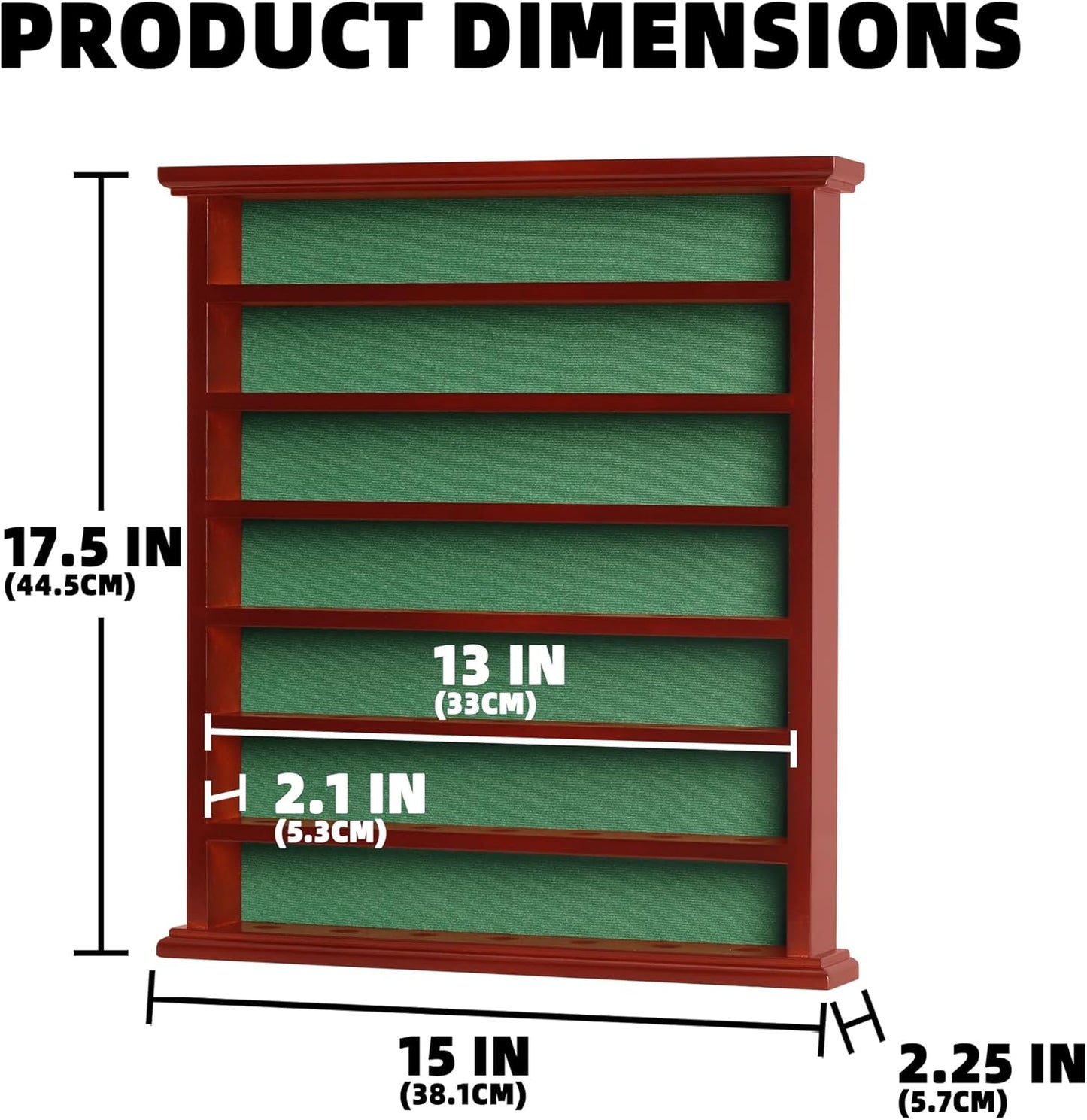 Golf Ball Display Case Cabinet Rack - 49-Ball Holder with Open Design, Black Finish