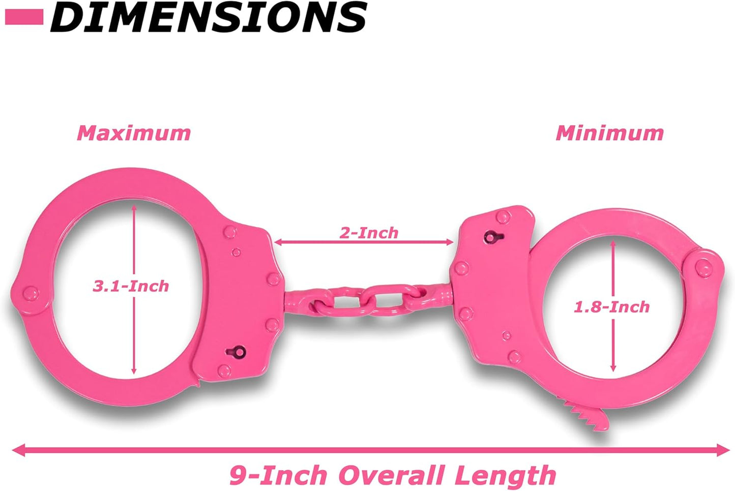Snake Eye Tactical Steel Handcuffs with Two Keys Heavy Duty Steal Professional Grade | Secure Handcuffs.