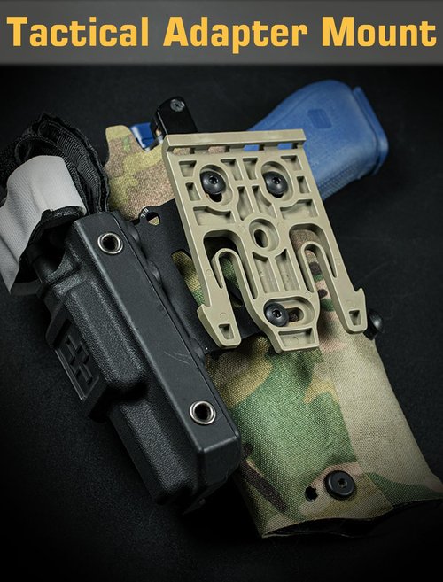 EralcNa Tactical Holster Adapter Tourniquet Holder Mount QLS Police Gear Accessories Belt Attachment,BK