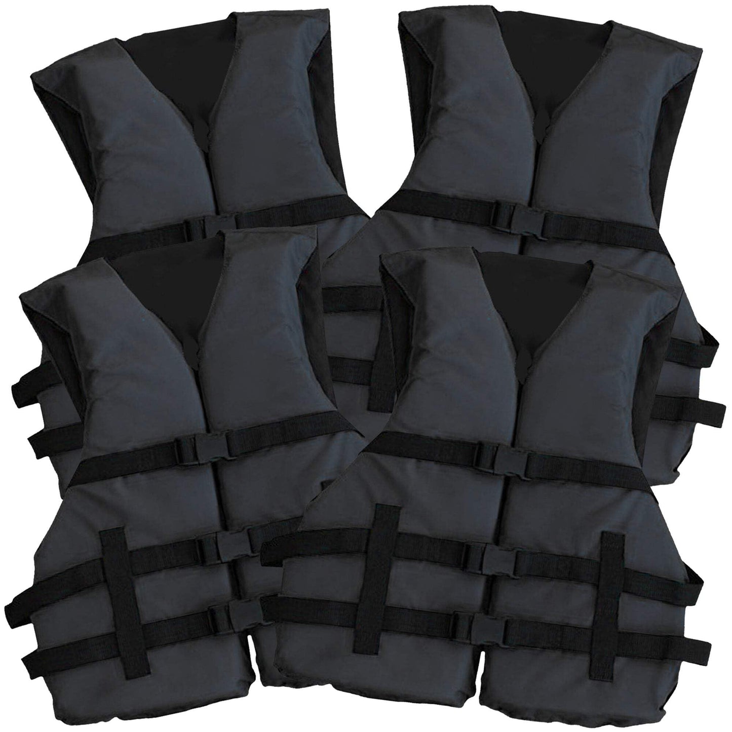 4 Pack Life Jacket Paddle Vest; Coast Guard Approved Type III PFD Life Vest Flotation Device; Jet ski, Wakeboard, Kayak; Ideal Extra Life Jacket for Pontoon Boat