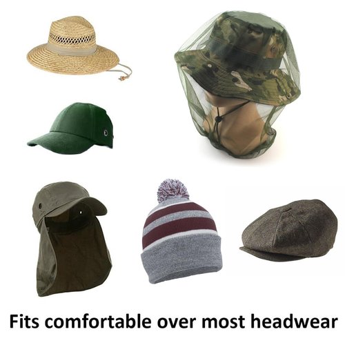 Mosquito Head Net Mesh with Extra Fine Holes Protective Cover Insect Bug Bee Mosquito Gnats,Face Netting for Any Outdoor Lover Camping/Hiking/Fishing,Fits Most Sizes of Hats