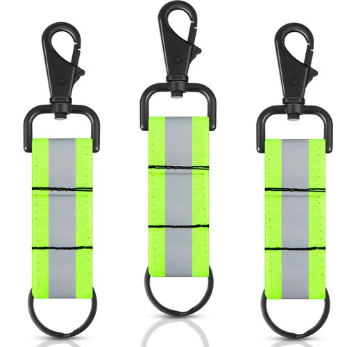 Sureio Reflective Firefighter Keychain with Reflective Patch Holder Ring Heavy Duty Swivel Snap Hook Firefighter Accessories (3 Pcs)