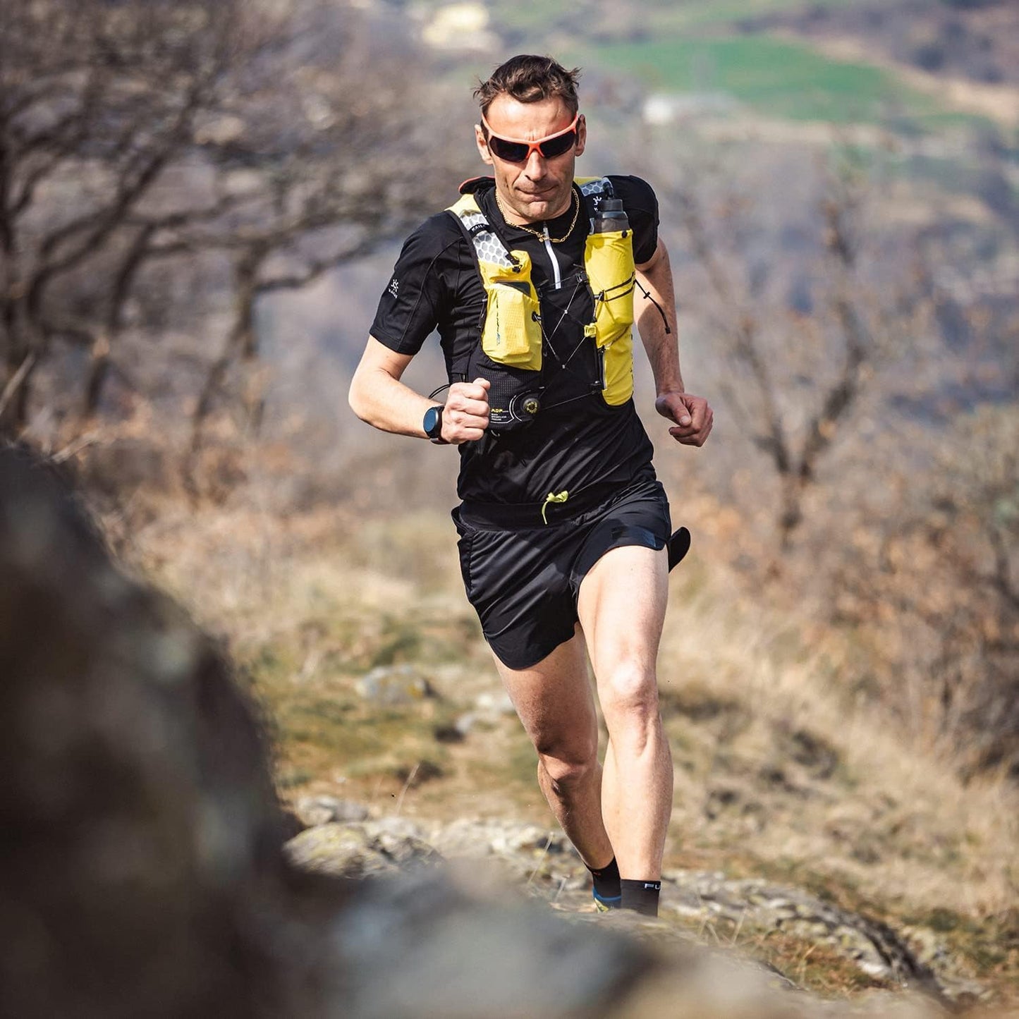 KAILAS AIR 13L Running Vest Hydration Backpack Hydration Vest Water Backpack Lightweight with Two TPU Water Bladders for Women Men Trail Cycling Hiking Black/Yellow S