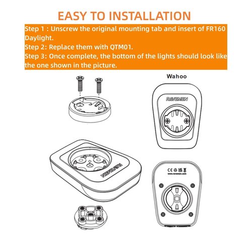 RAVEMEN QTM01 Part (for FR160 to Compatible with Wahoo Computers)