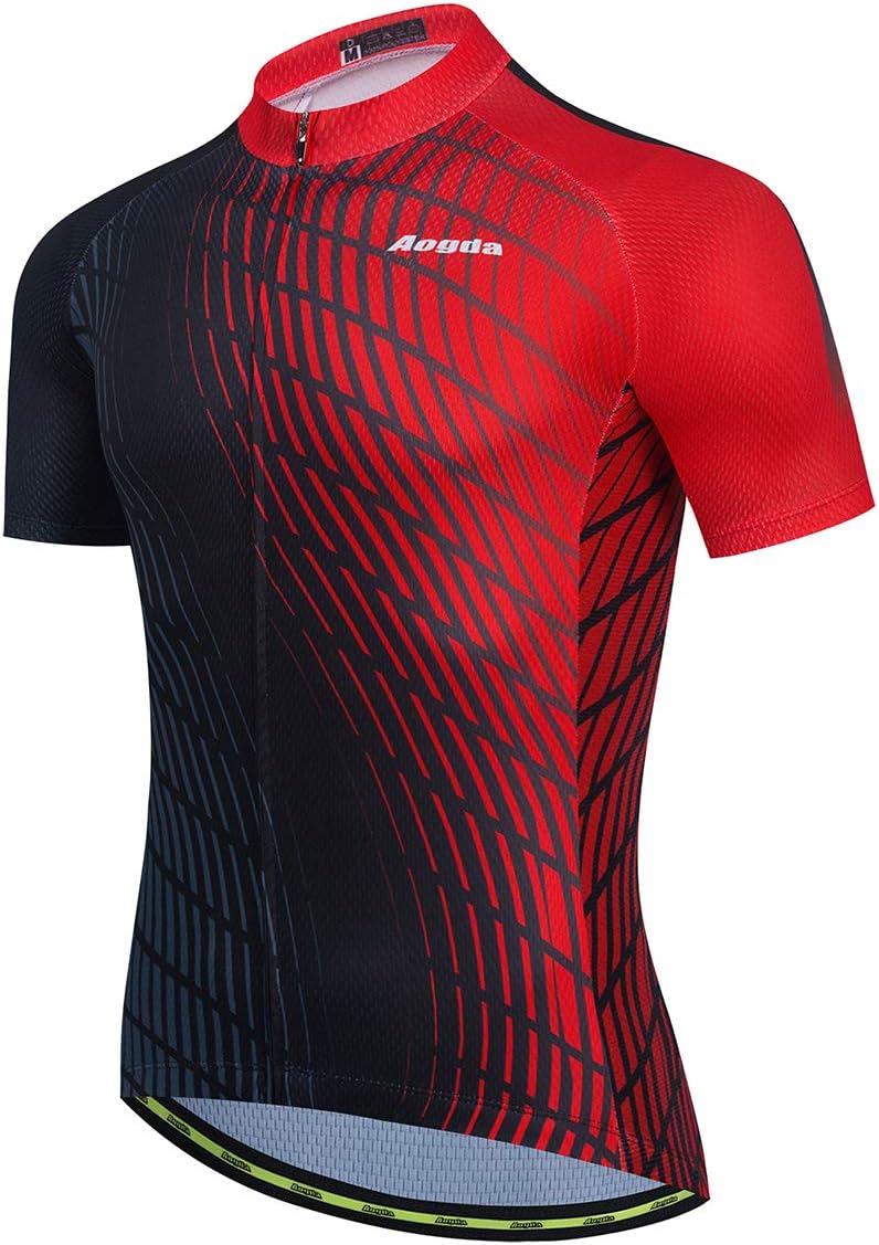 Aogda Cycling Jerseys Men Bike Shirts Team Biking Tops Bicycle Short Sleeves Clothing