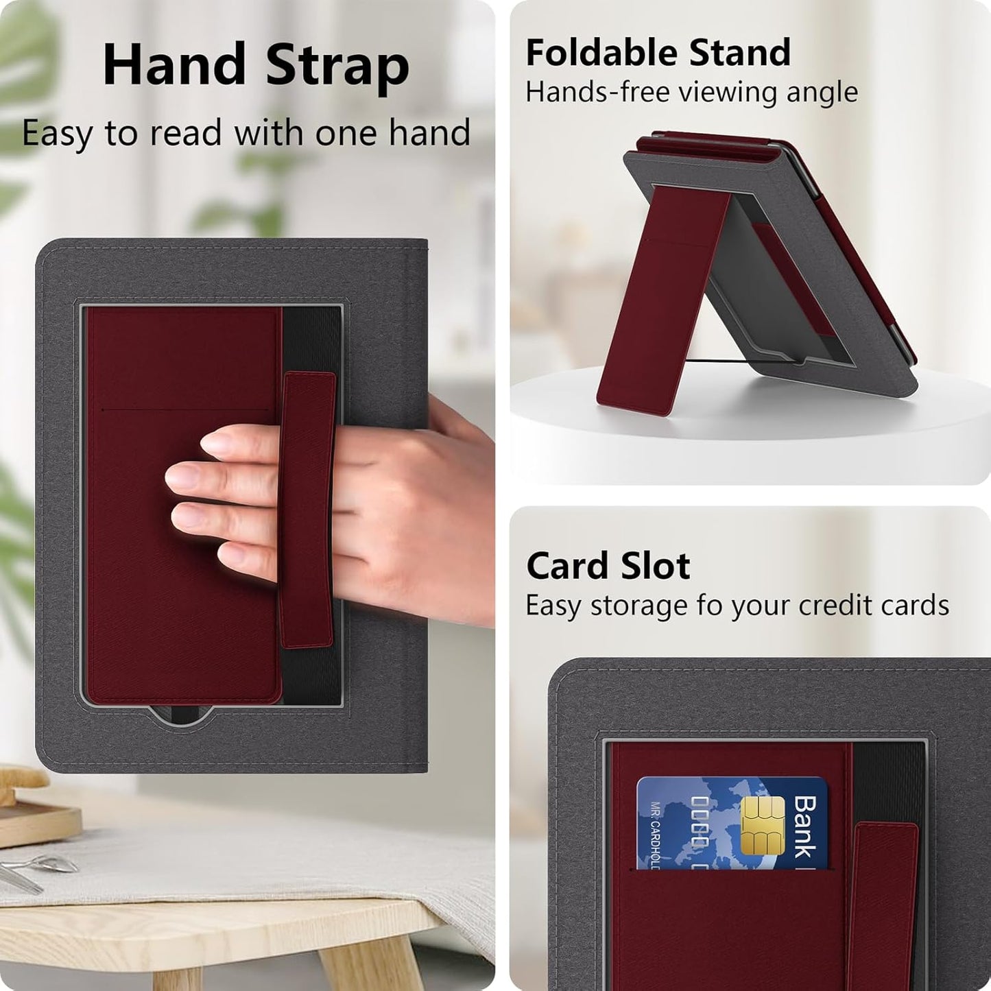 Lainergie Ebook Case with Stand and Hand Strap,Incompatible Alcatel TCL, Light Purple