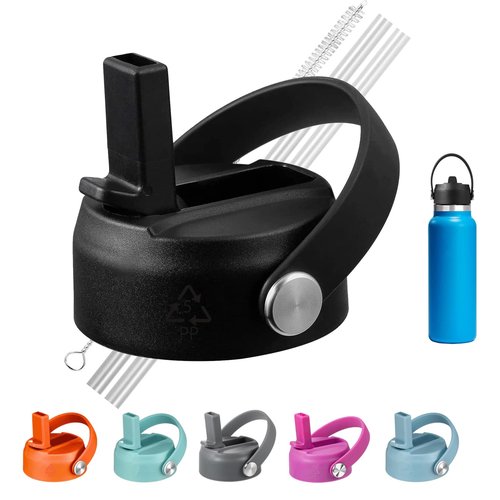 Straw Lid for Hydroflask Wide Mouth, hydroflask lids with straw 12 18 20 32 40 64 oz, Replacement Cap for Hydroflask, Top Sport Water Bottle Accessoriess
