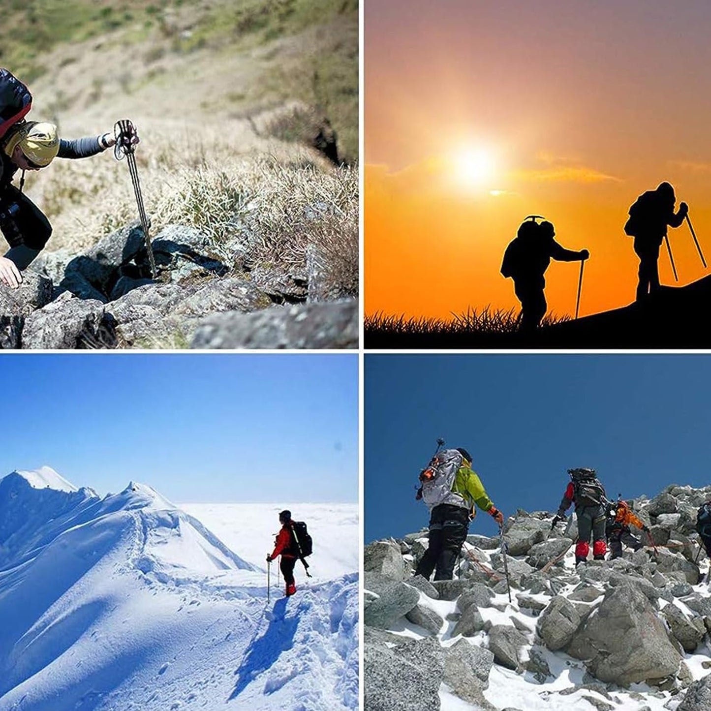 aiGear Walking Hiking Stick with Compass and Whistle, 16 in 1 Survive Walking Hiking Stick Outdoor Trekking Poles with Solid Durable Survive Tools 8 Tubes