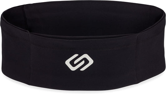 Sporteer VersaSlim Running Belt, Travel Money and Passport Belt, Workout Waist Pack for Smartphones and Personal Items (Black, Medium)