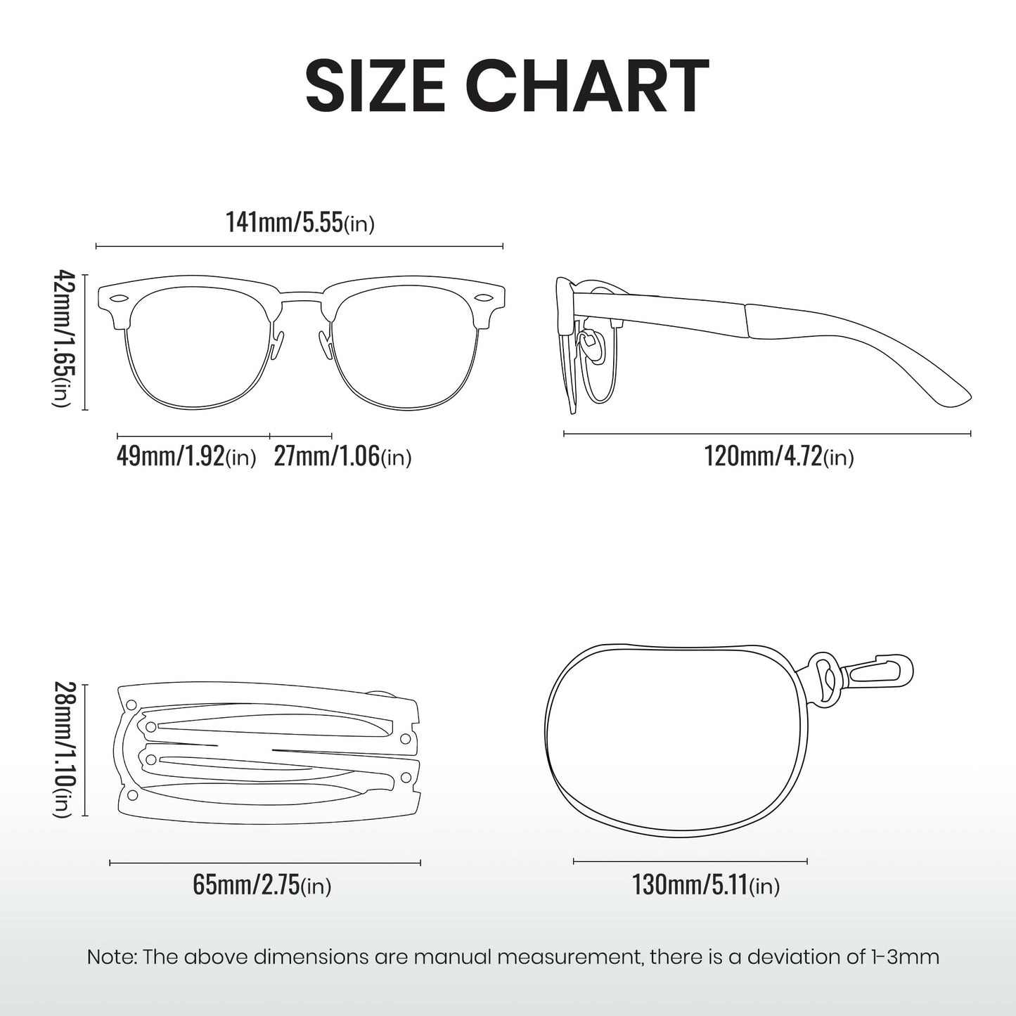Cyxus Foldable Sunglasses Half Rim Folding Sunglasses Classic Polarized UV400 Shades For Men Women 1015G01