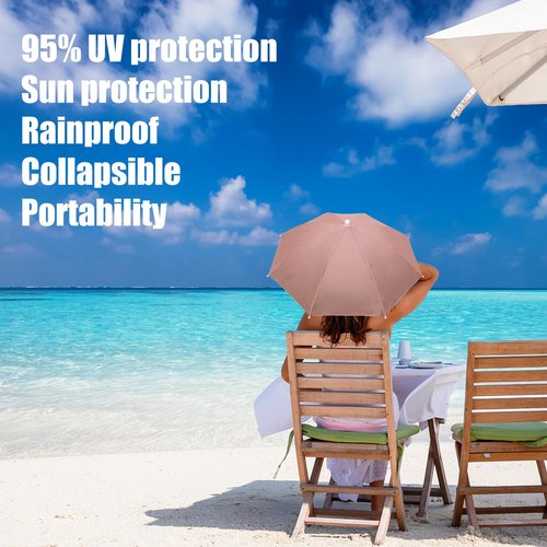 MUFEKUM 4 Pack Umbrella Hats - Hands-Free Head Umbrella Hats for Adults, Folding Waterproof Cap for Outdoor Party, Fishing, Sun, Rain, Beach